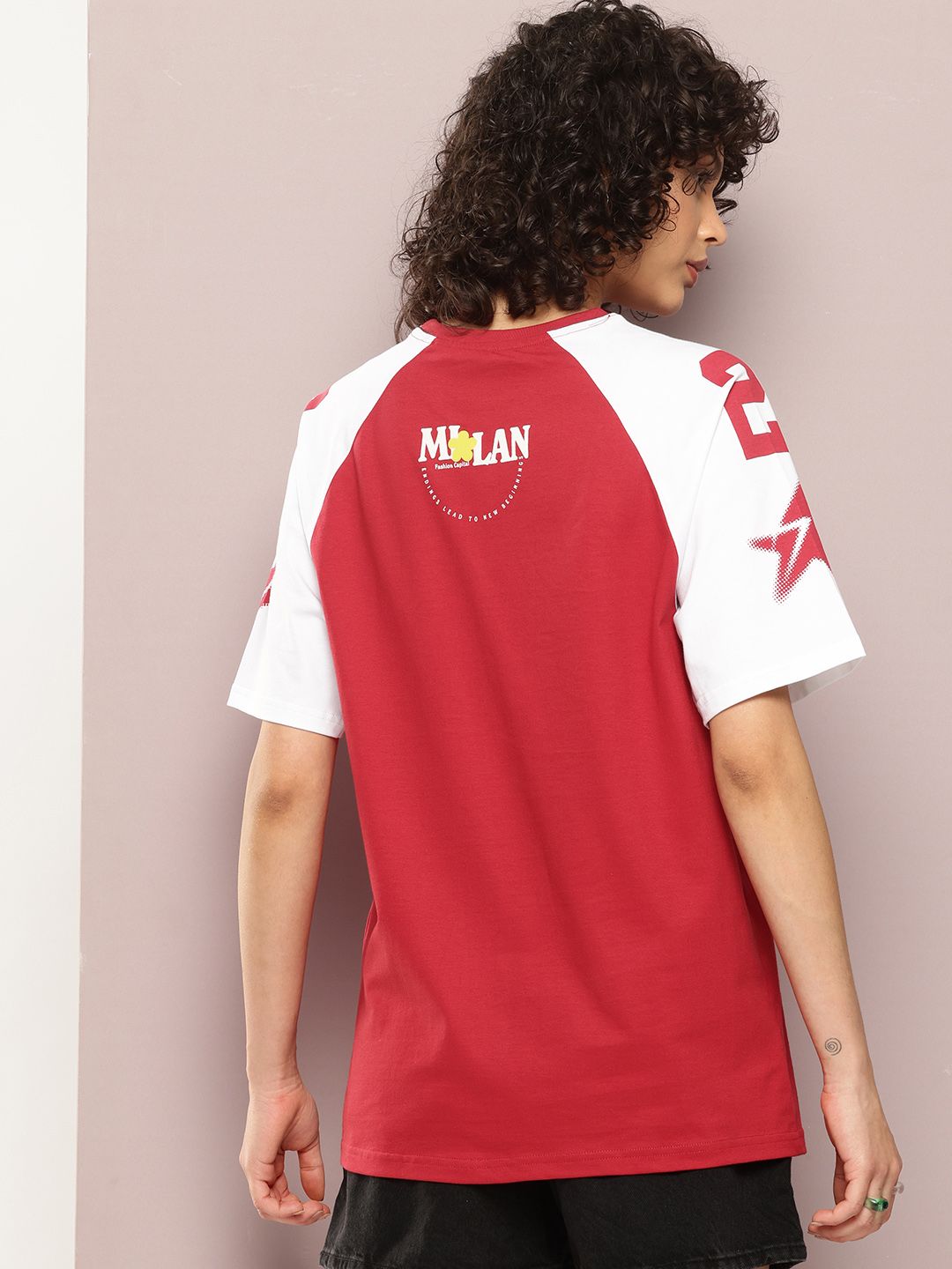 DILLINGER Women Oversized Raglan Sleeve Printed Tshirt