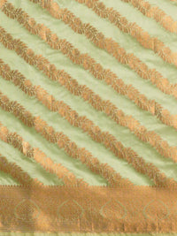 Saree mall Green & Gold-Toned Woven Design Zari Silk Blend Banarasi Sarees