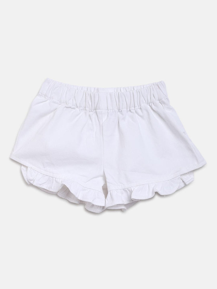 Nauti Nati Girls Blue & White Striped Top & Solid Shorts