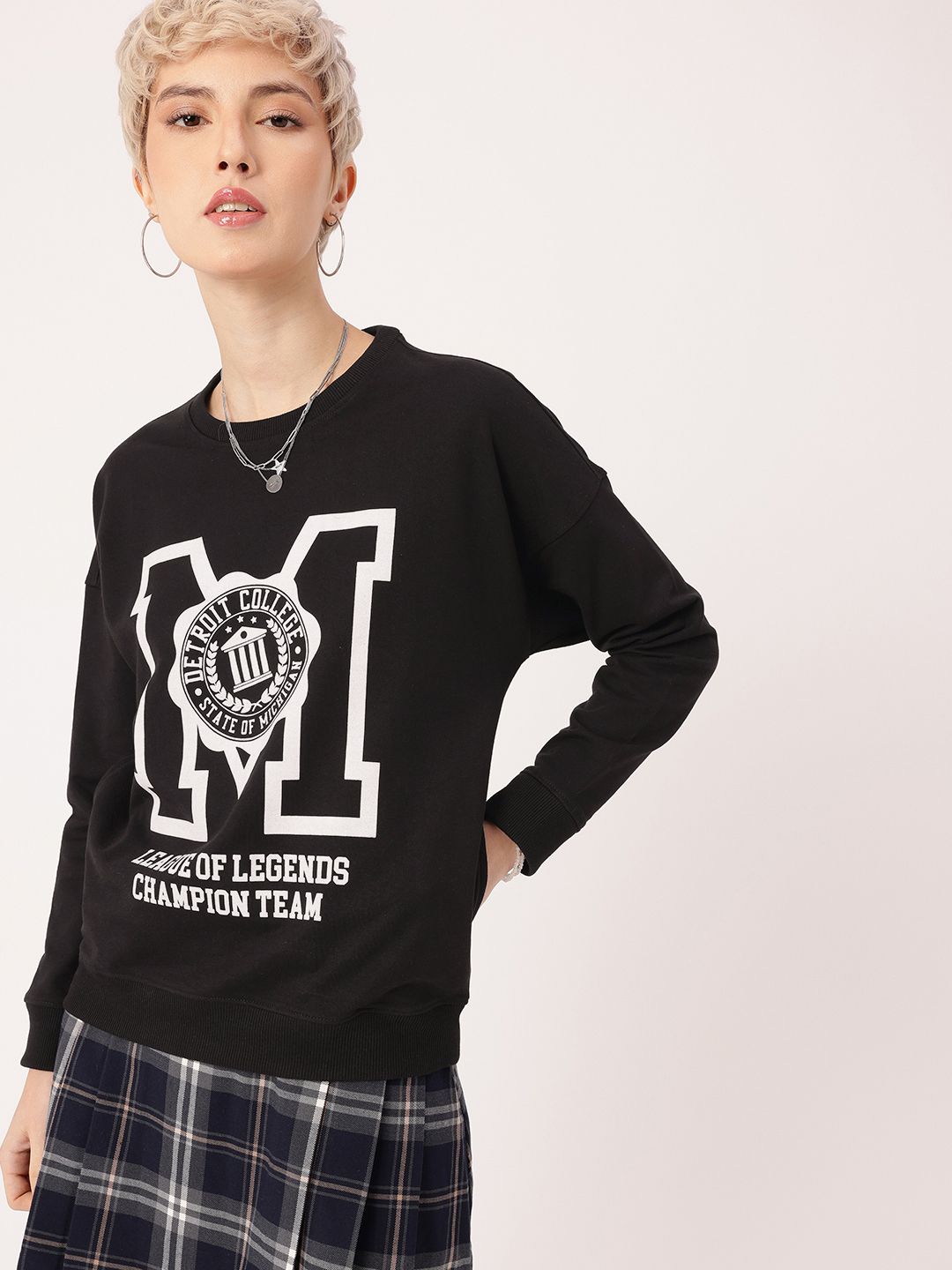 DressBerry Printed Relaxed Fit Sweatshirt