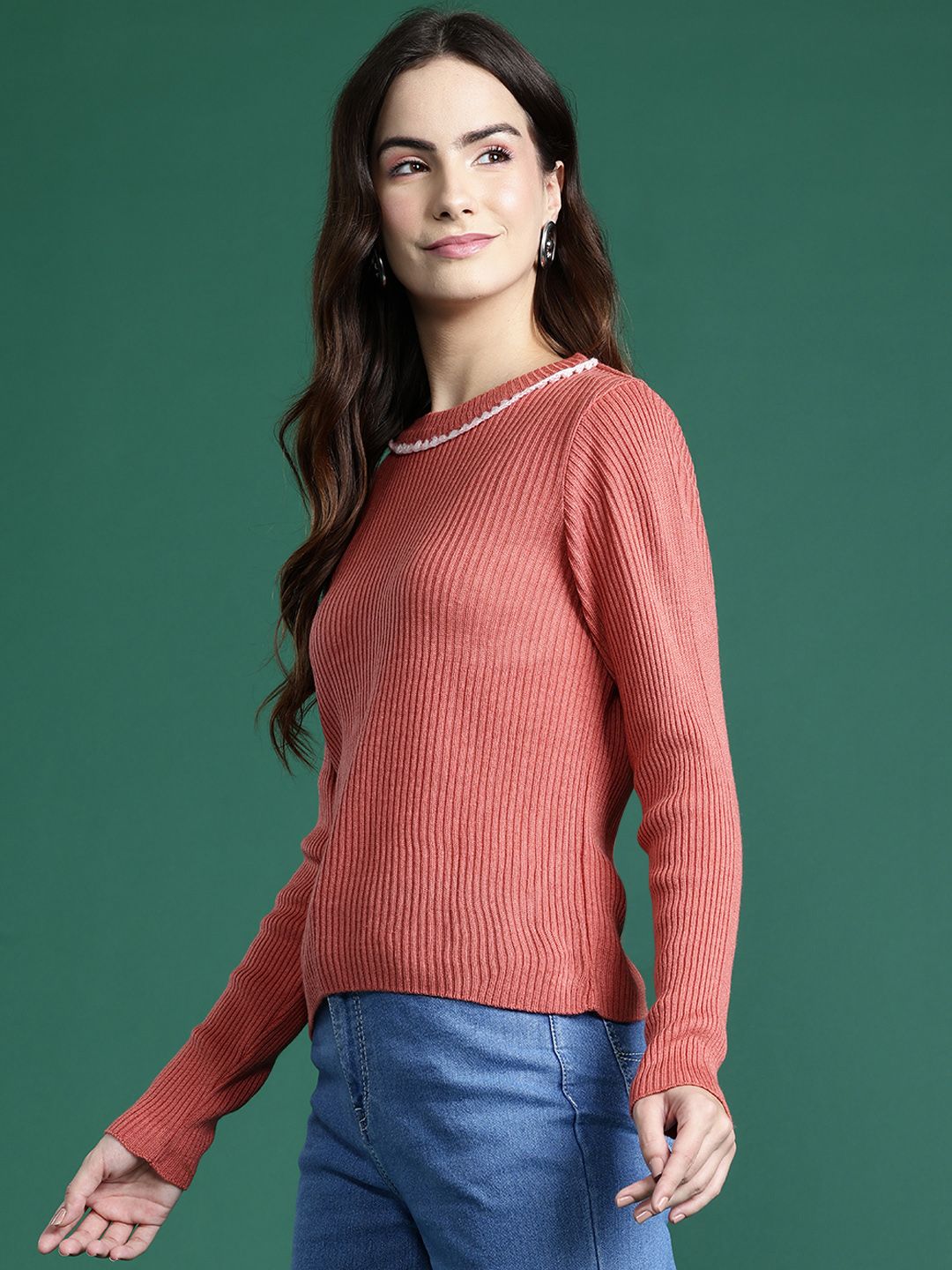 DressBerry Pure Acrylic Ribbed Pullover