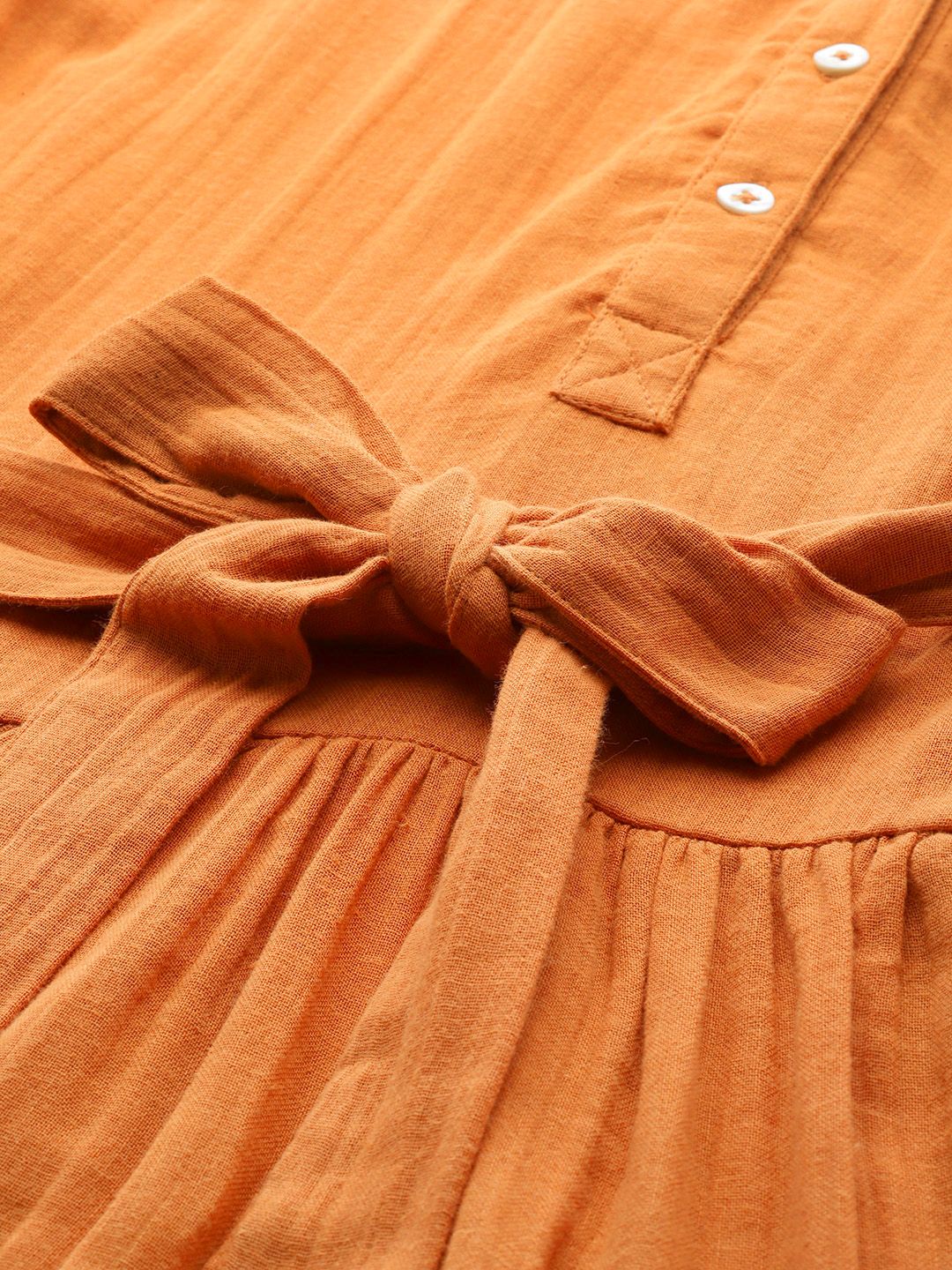 all about you Cotton Tiered A-Line Dress with Belt