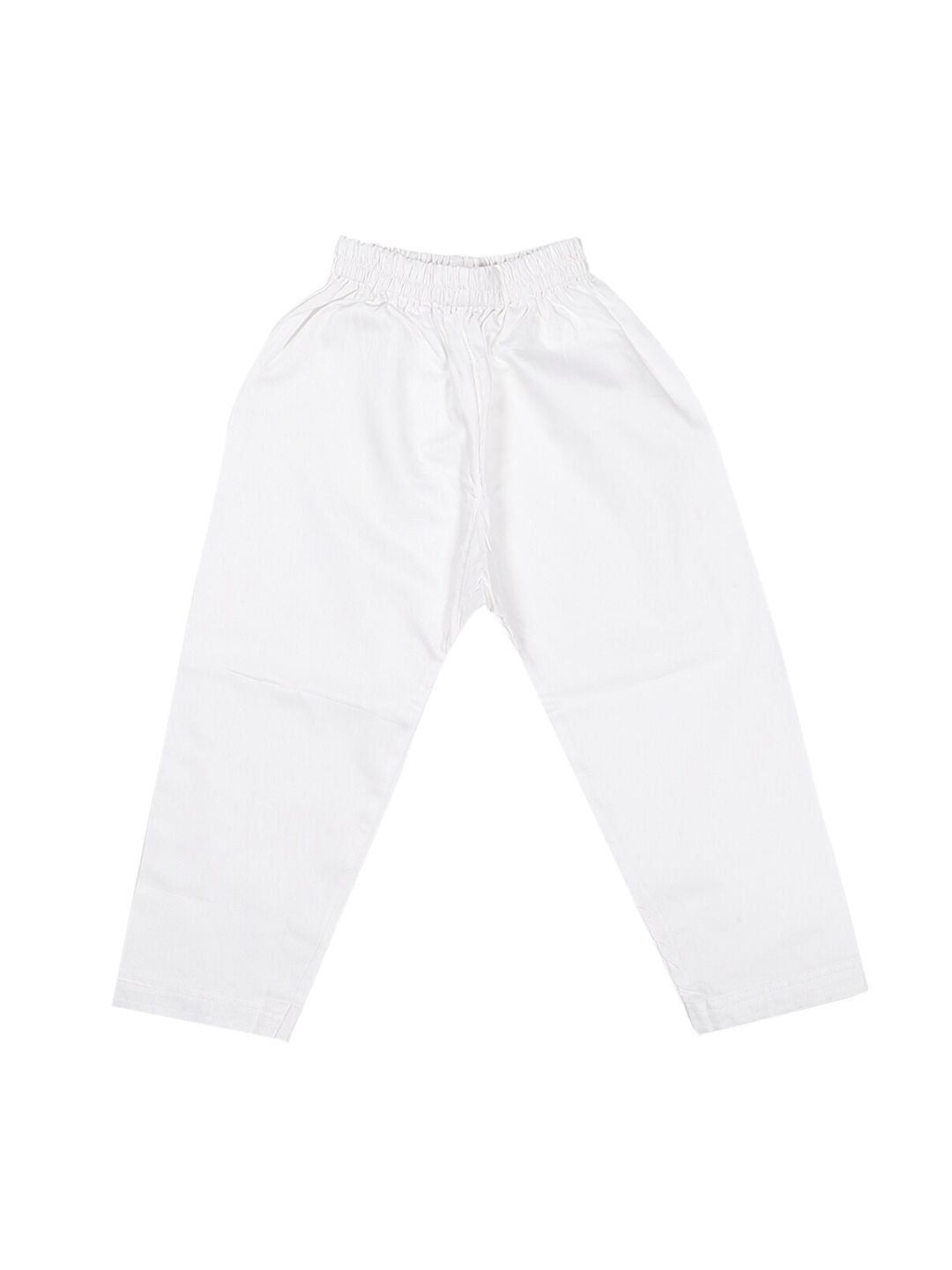 VASTRAMAY Kids Boys Yellow and White Pure Cotton Kurta with Pyjama