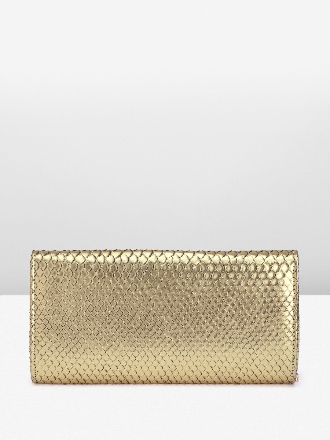 Lino Perros Women Snake Skin Textured Foldover Clutch
