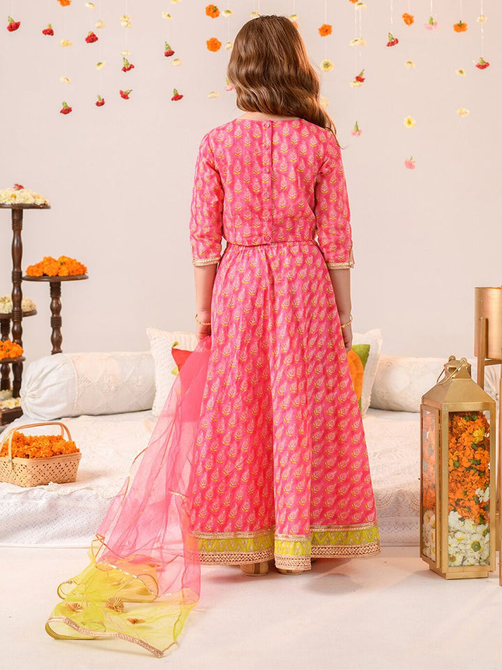 pspeaches Girls Printed With Gotta Patti Ready to Wear Lehenga & Blouse With Dupatta
