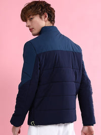 The Indian Garage Co Men Colourblock Zip-Front Regular Fit Puffer Jacket