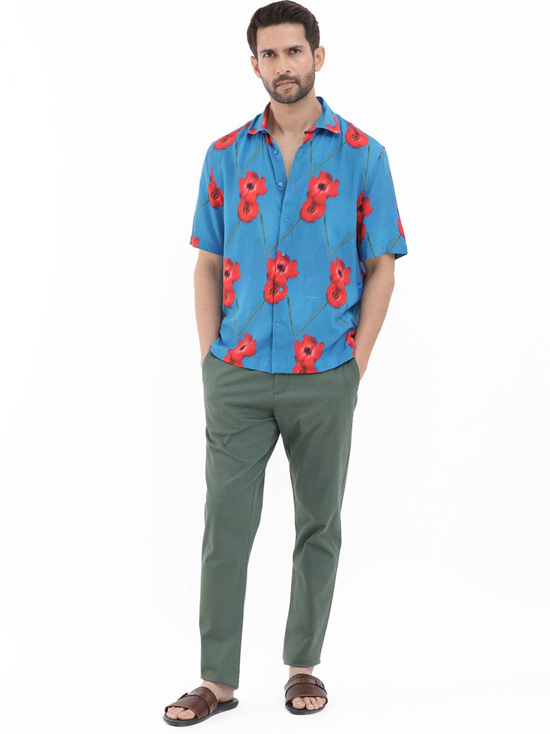 RARE RABBIT Men Bloomer Slim Fit Floral Printed Shirt