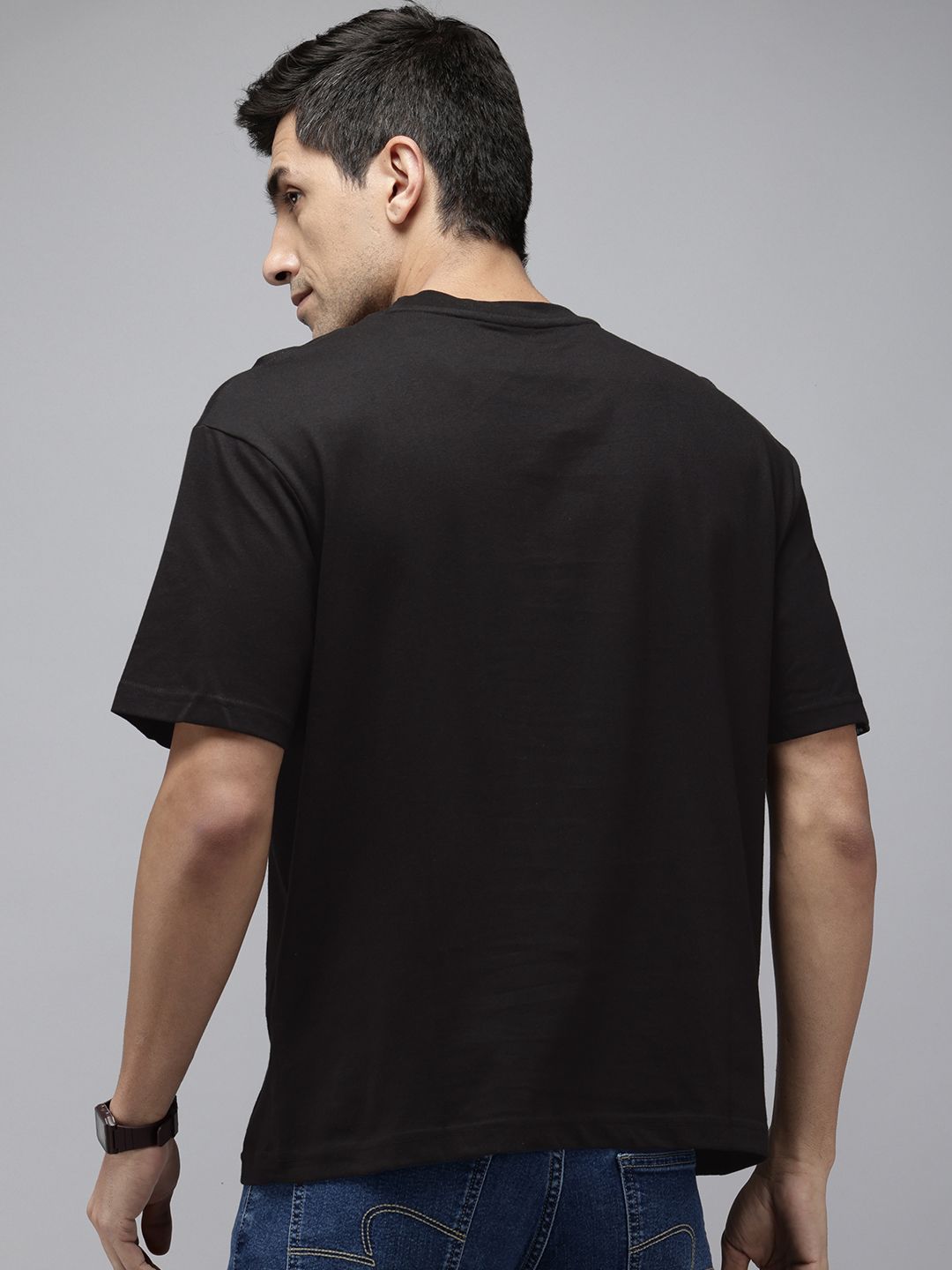 SPYKAR Graphic Printed Drop-Shoulder Sleeves Relaxed Fit T-shirt