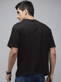 SPYKAR Graphic Printed Drop-Shoulder Sleeves Relaxed Fit T-shirt