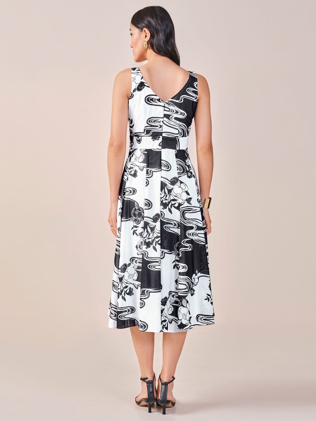 AND Floral Print Fit & Flare Midi Dress
