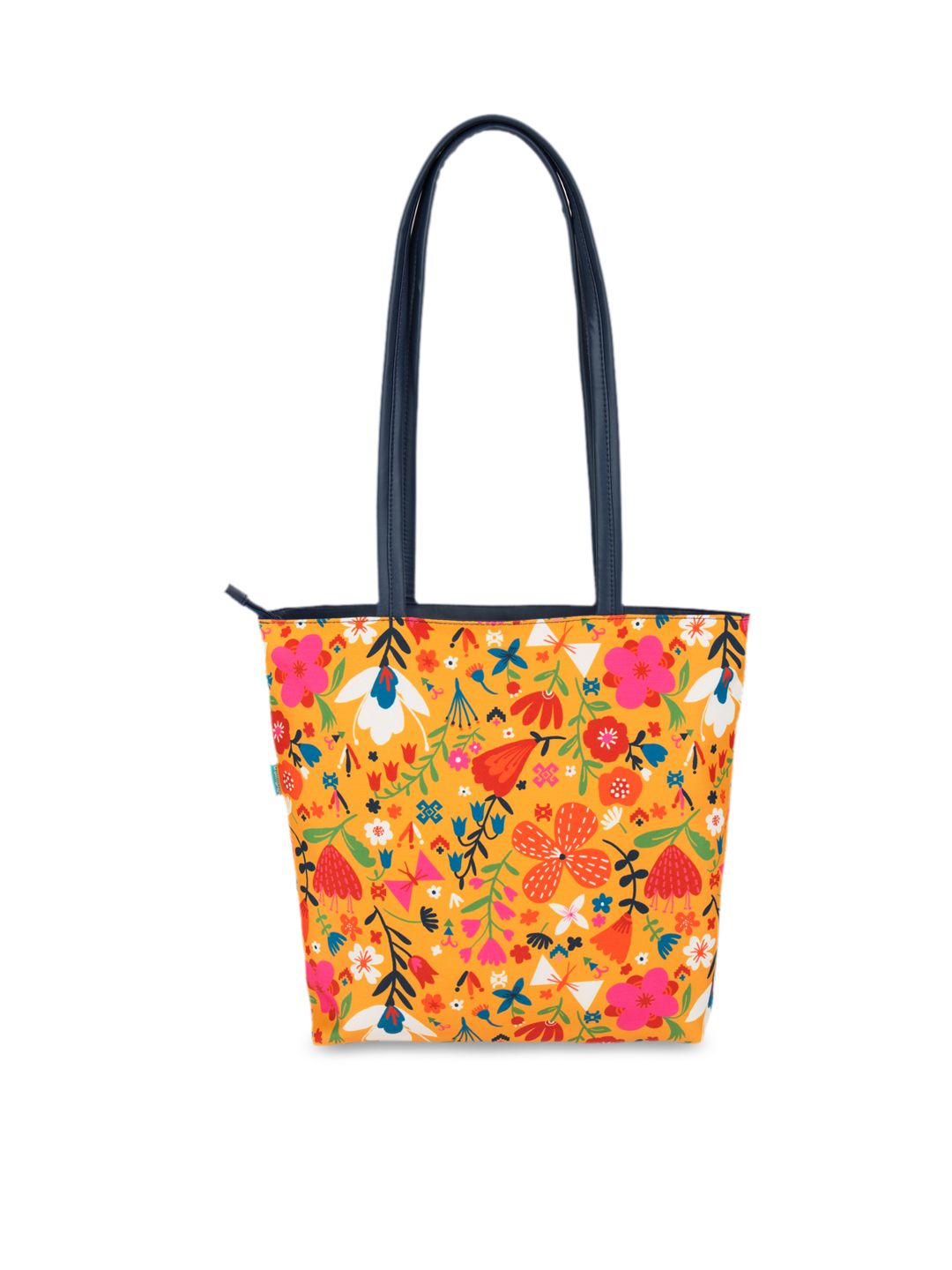 TEAL BY CHUMBAK Navy Blue Printed Tote Bag