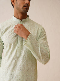 SOJANYA LUXE Ethnic Motifs Embroidered Mandarin Collar Sequined Straight Kurta