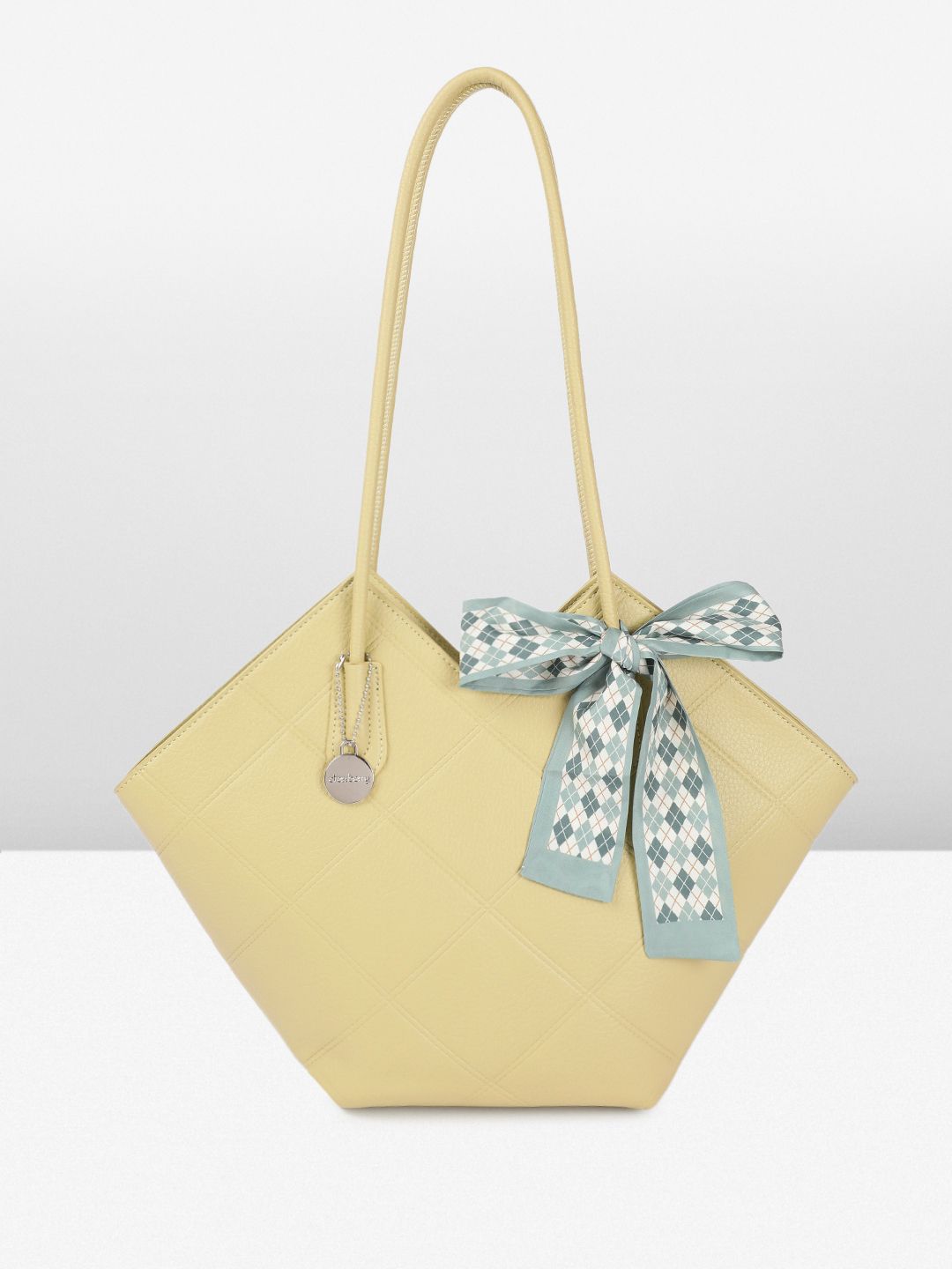 DressBerry Structured Geometric Shoulder Bag with Bow