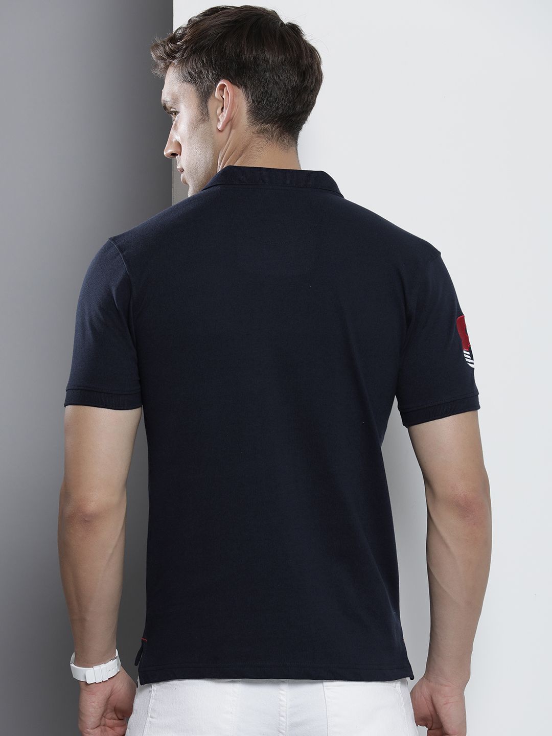 The Indian Garage Co Men Polo Collar Applique T-shirt