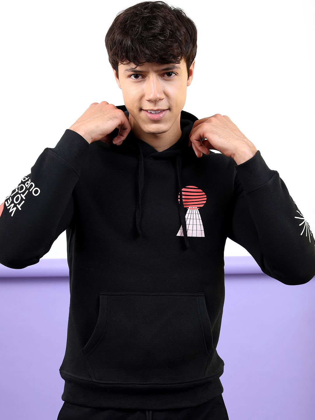 HIGHLANDER Men Black Hooded Sweatshirt