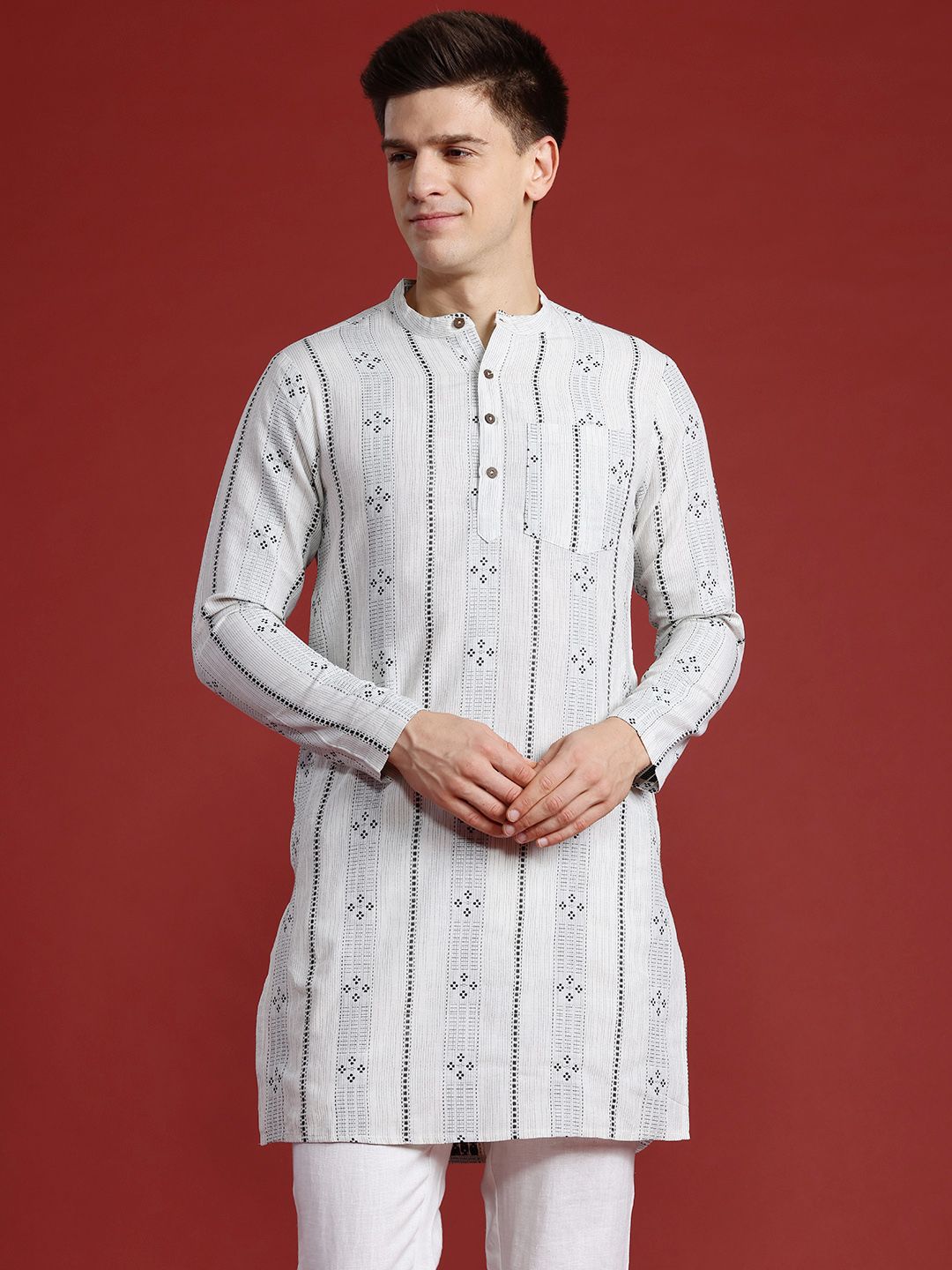 Anouk  Geometric Kantha Work Kurta