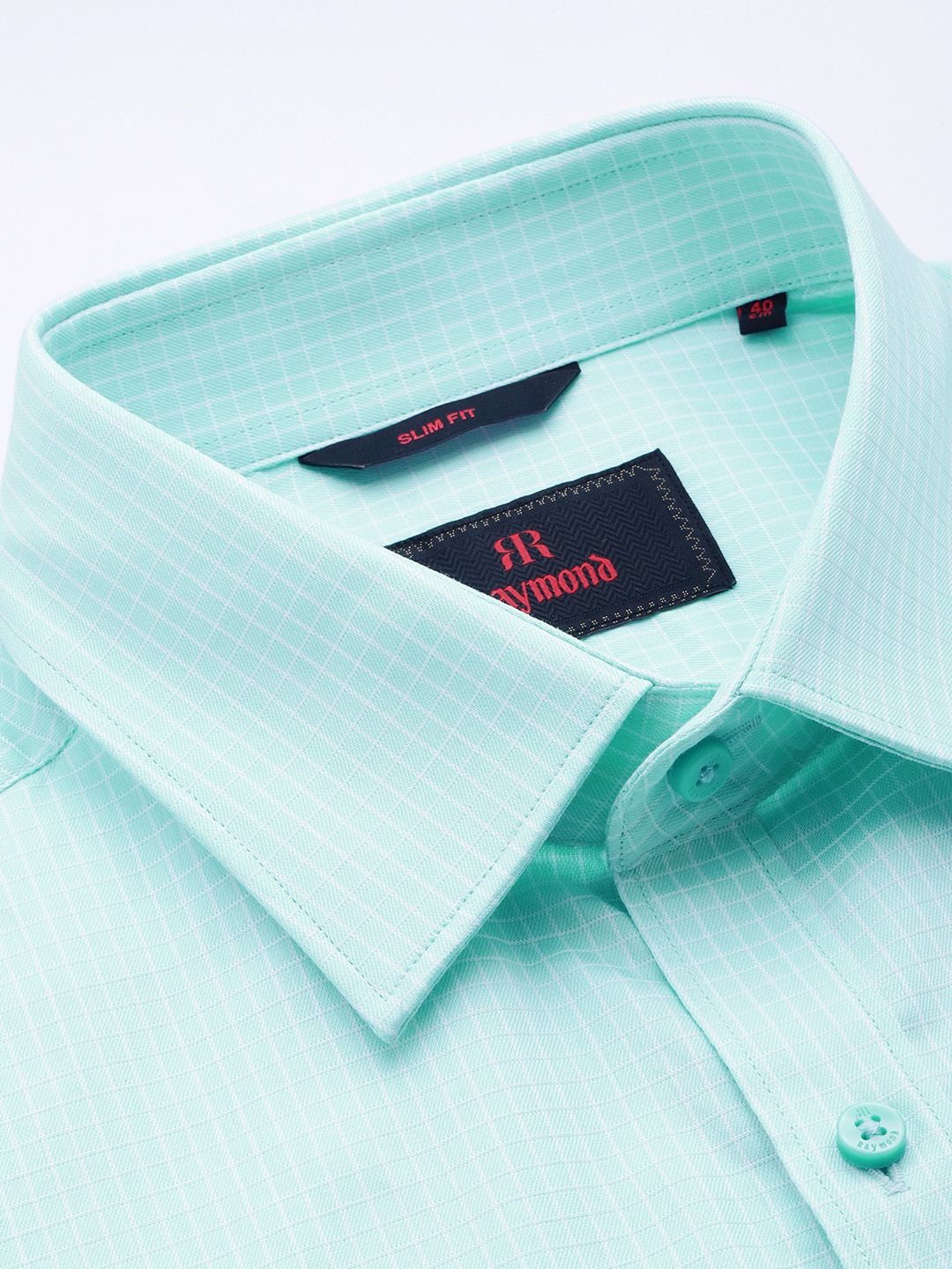 Raymond Men Slim Fit Micro Checks Pure Cotton Formal Shirt