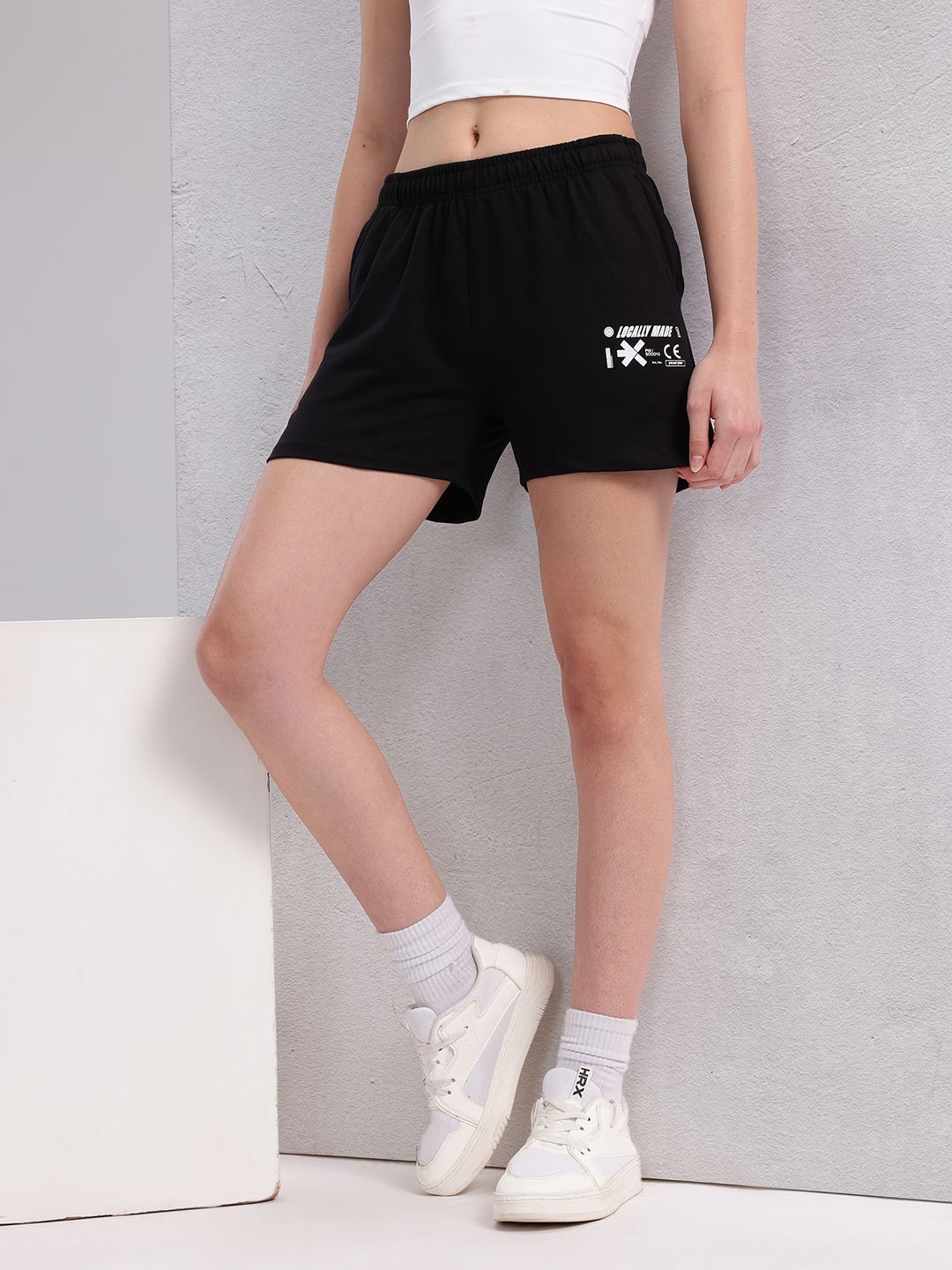 HRX by Hrithik Roshan Women Typography Printed Shorts