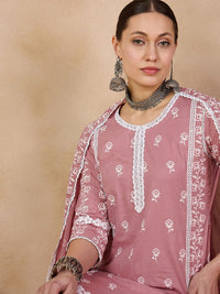 Anouk Floral Printed Round Neck Three-Quarter Sleeves Pure Cotton Kurta St