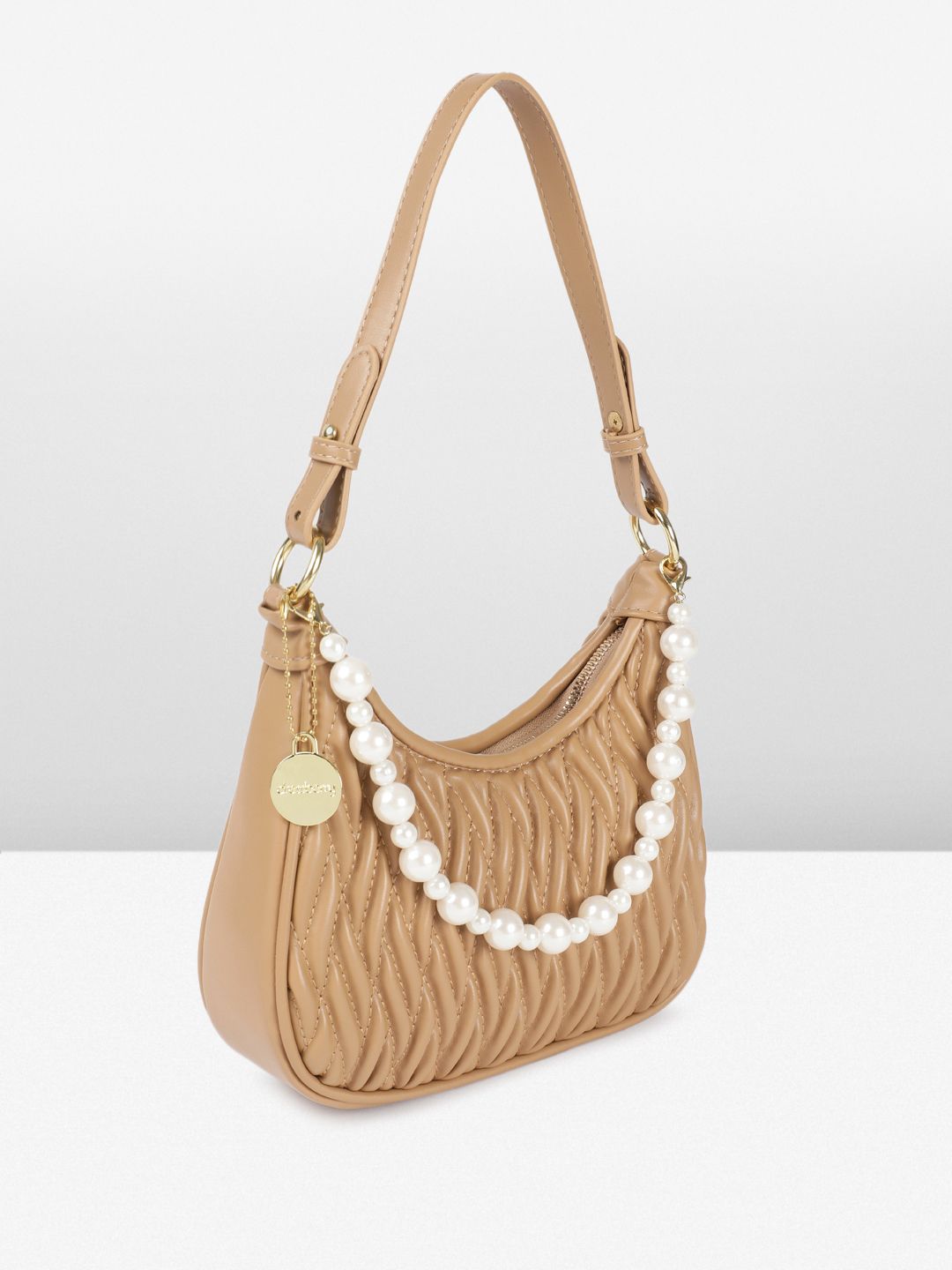 DressBerry Structured Quilted Hobo Bag