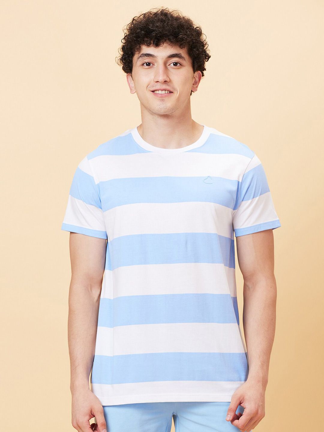 Being Human Striped Round Neck Pure Cotton Casual T-shirt