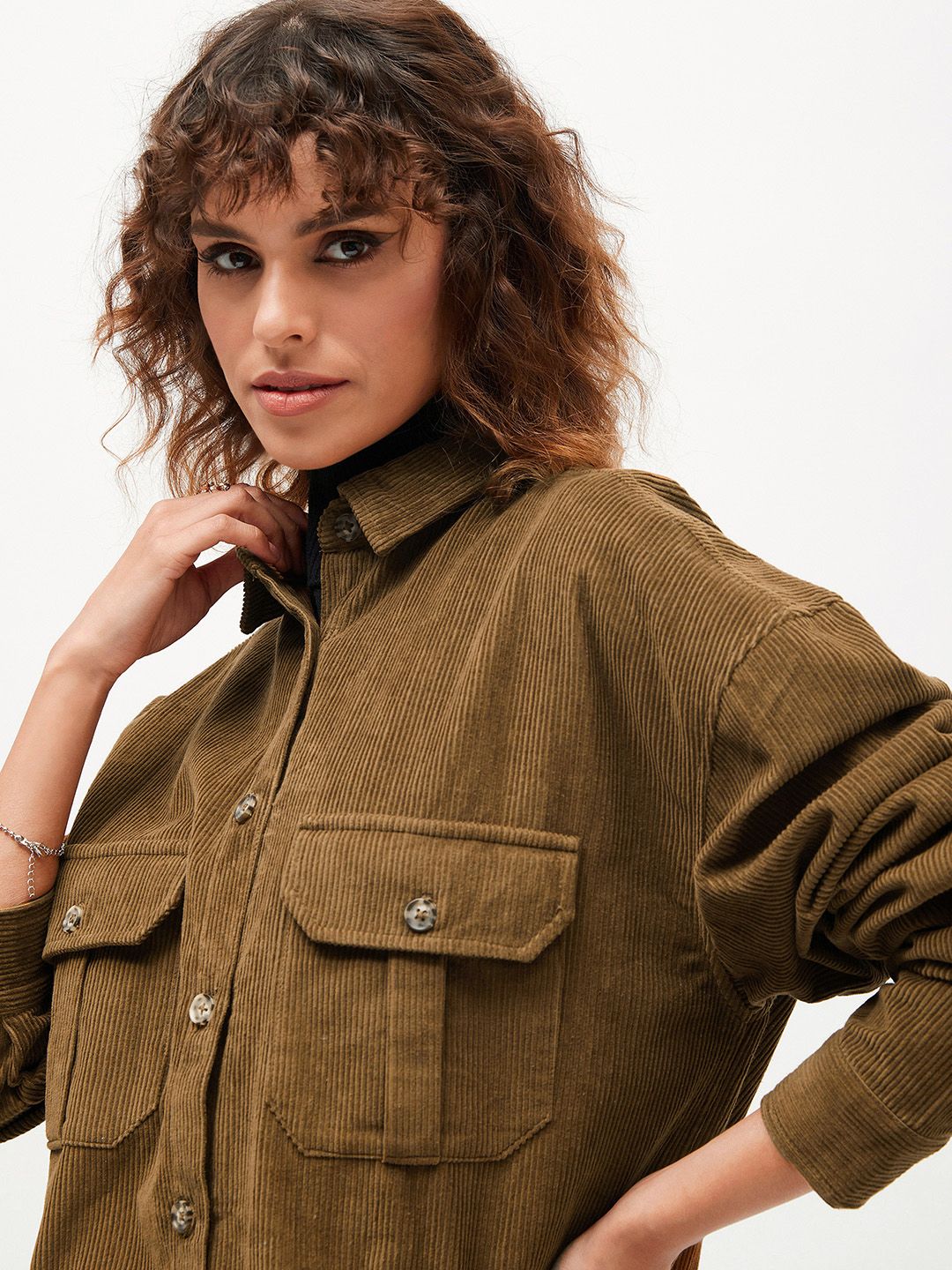 SASSAFRAS Spread Collar Pure Cotton Oversized Shackets