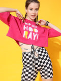 STREET 9 Women Fuchsia Comic Tshirt