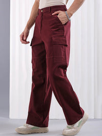 The Indian Garage Co Men Loose Fit Mid Rise Cotton Cargos