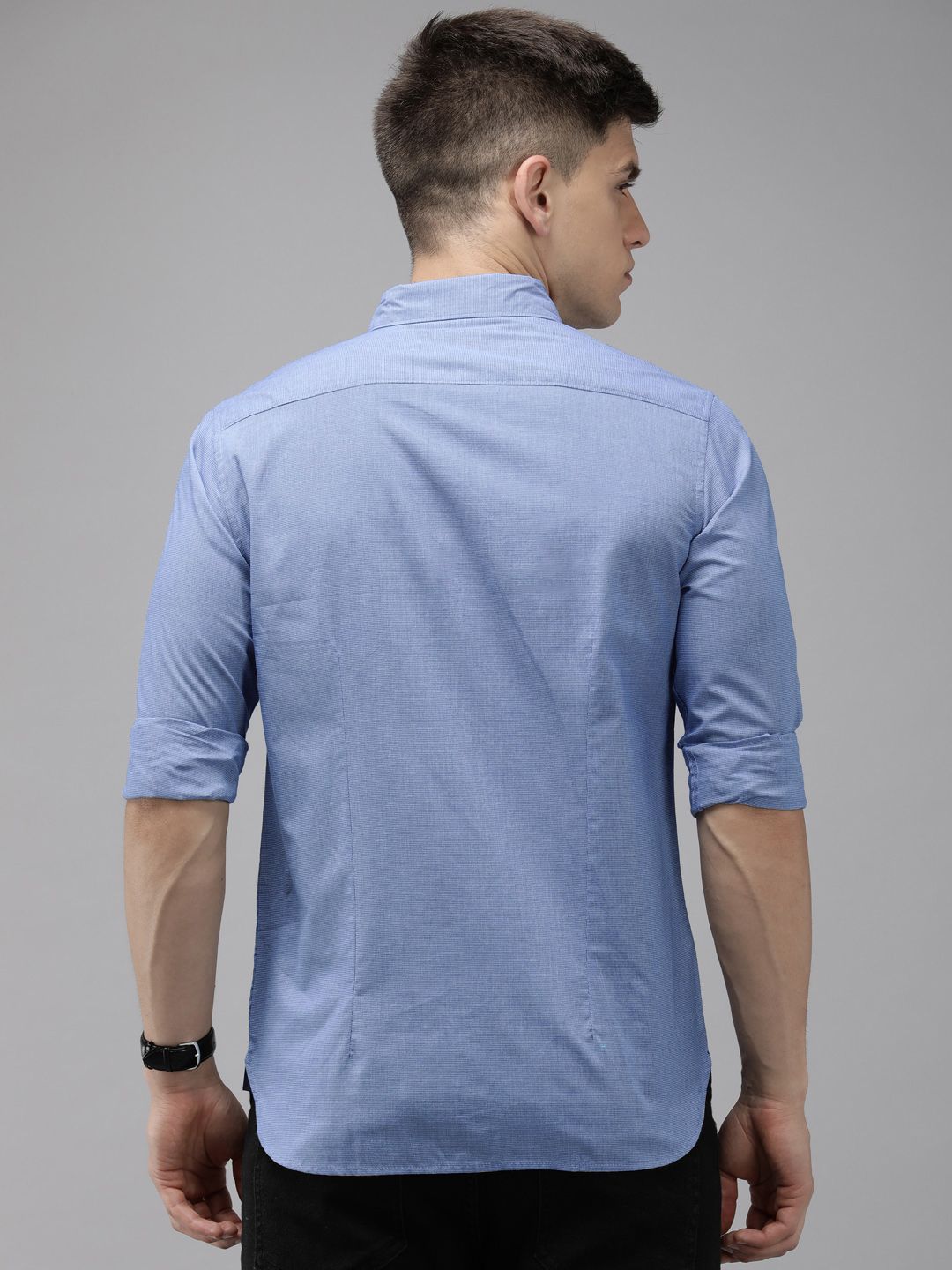 THE BEAR HOUSE Slim Fit Micro Checks Opaque Casual Shirt