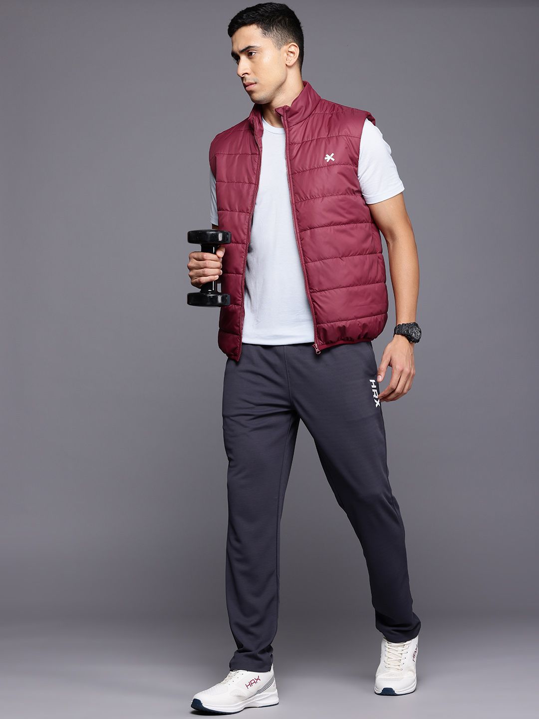 HRX by Hrithik Roshan Rapid-Dry Longline Training Padded Gilet Jacket