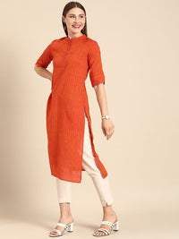 Anouk Women Mandarin Collar Straight Kurta