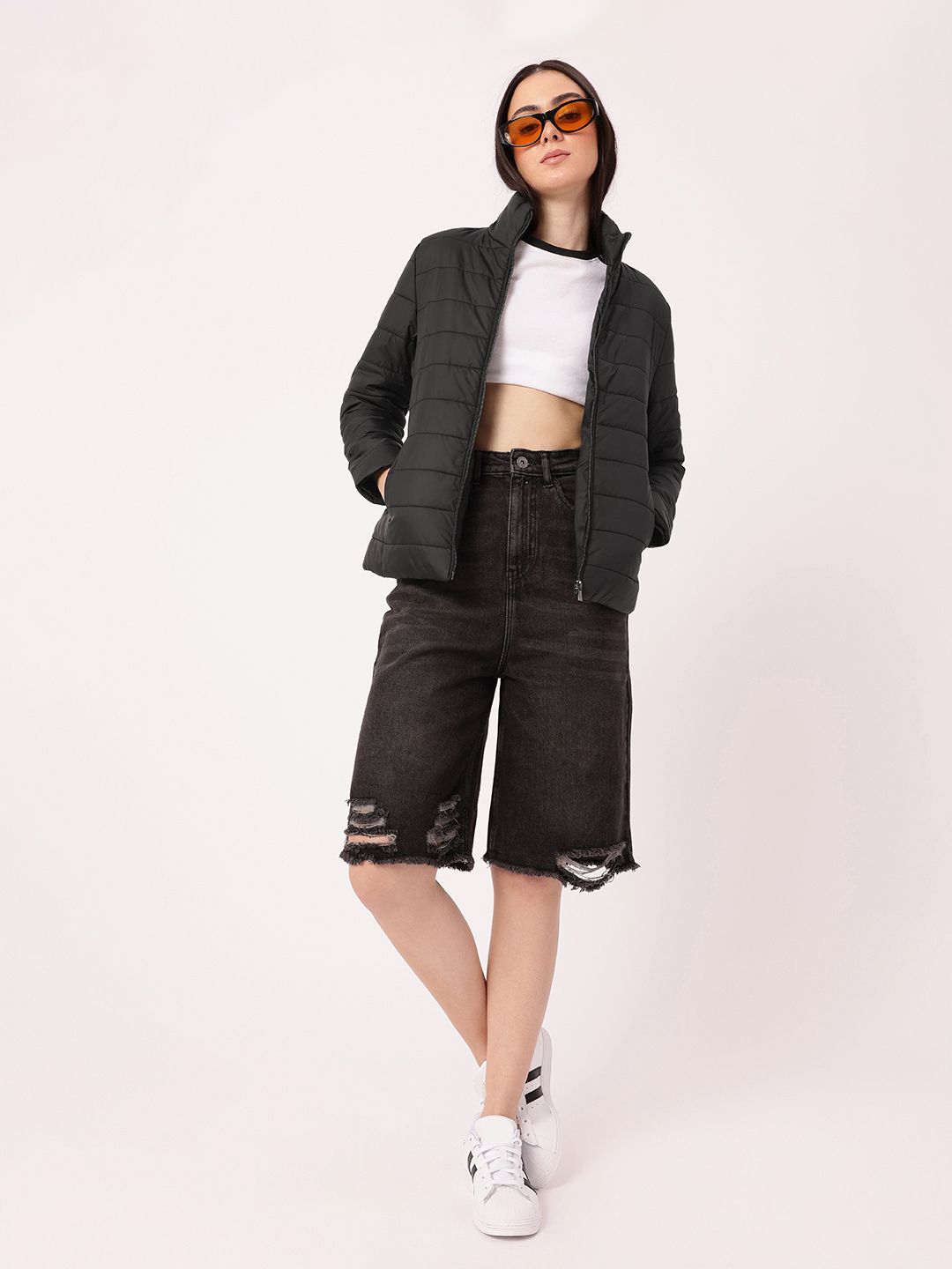 DressBerry Cozy Touch Mock Collar Padded Jacket