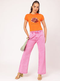 DressBerry Rose Glow Graphic Basic Bee T-shirt