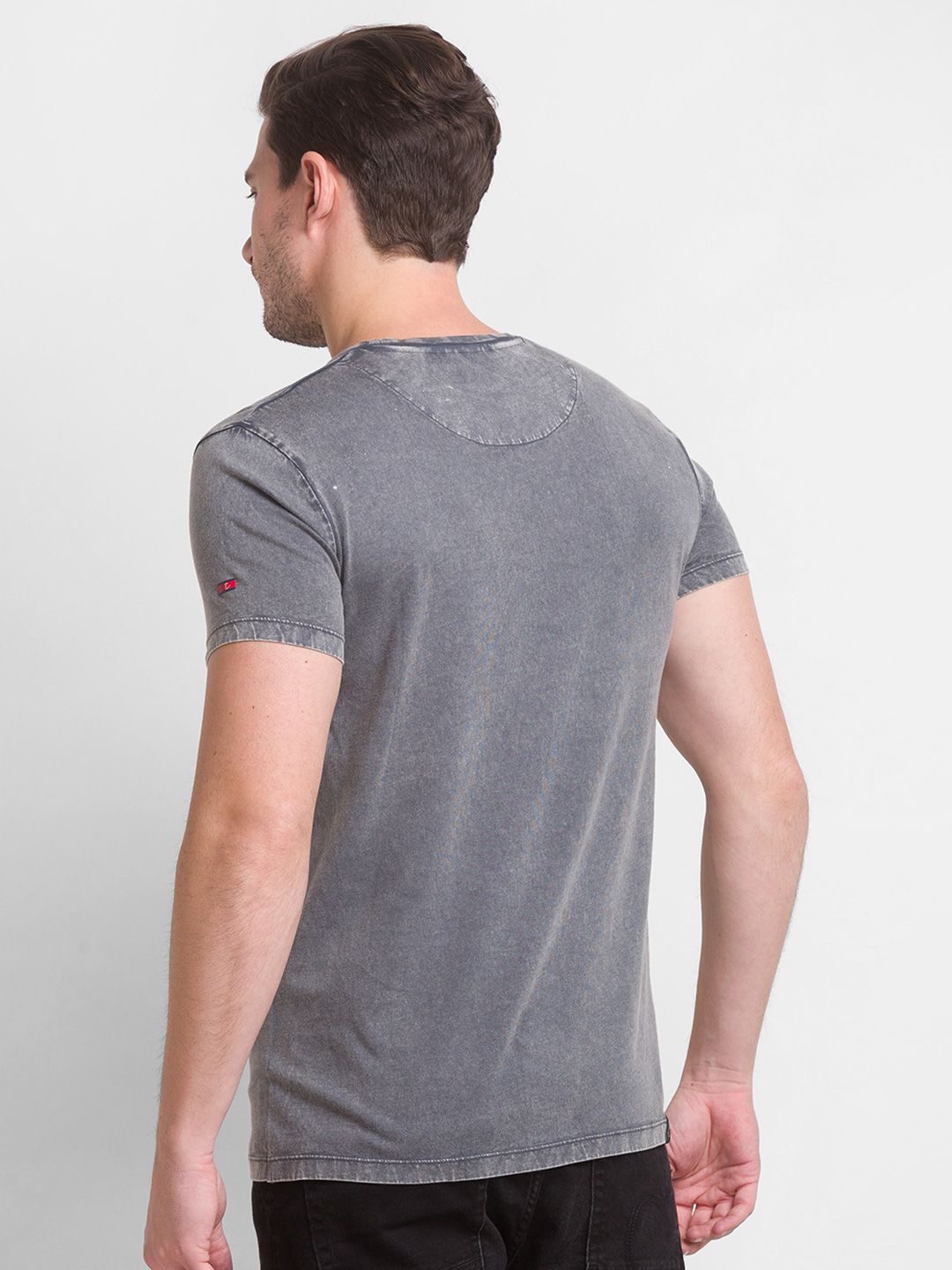 Being Human Men Charcoal Printed Cotton T-shirt