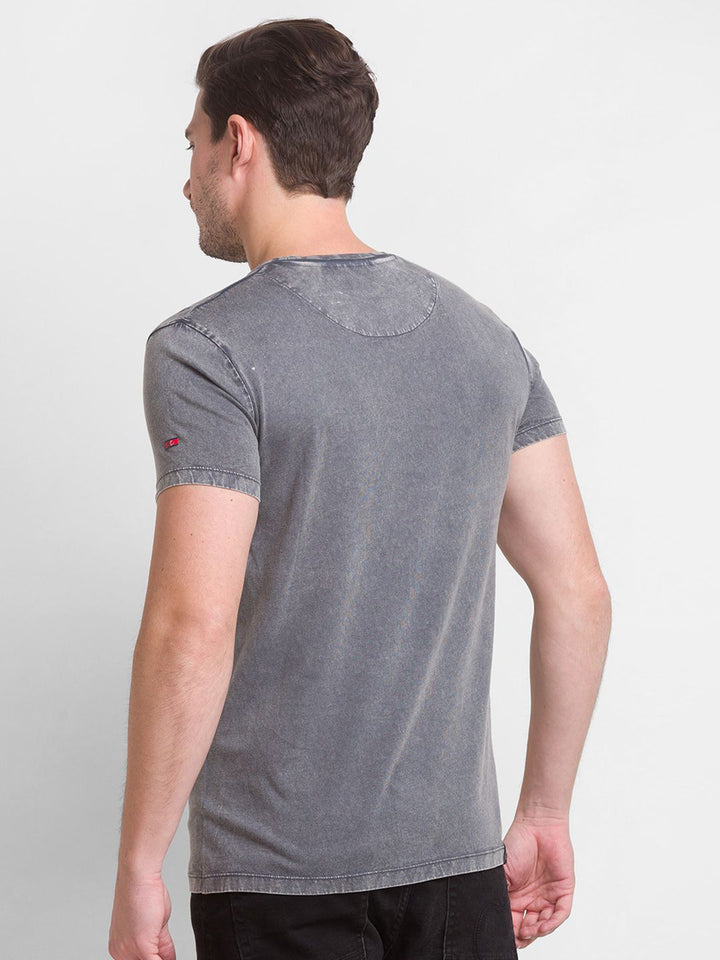 Being Human Men Charcoal Printed Cotton T-shirt