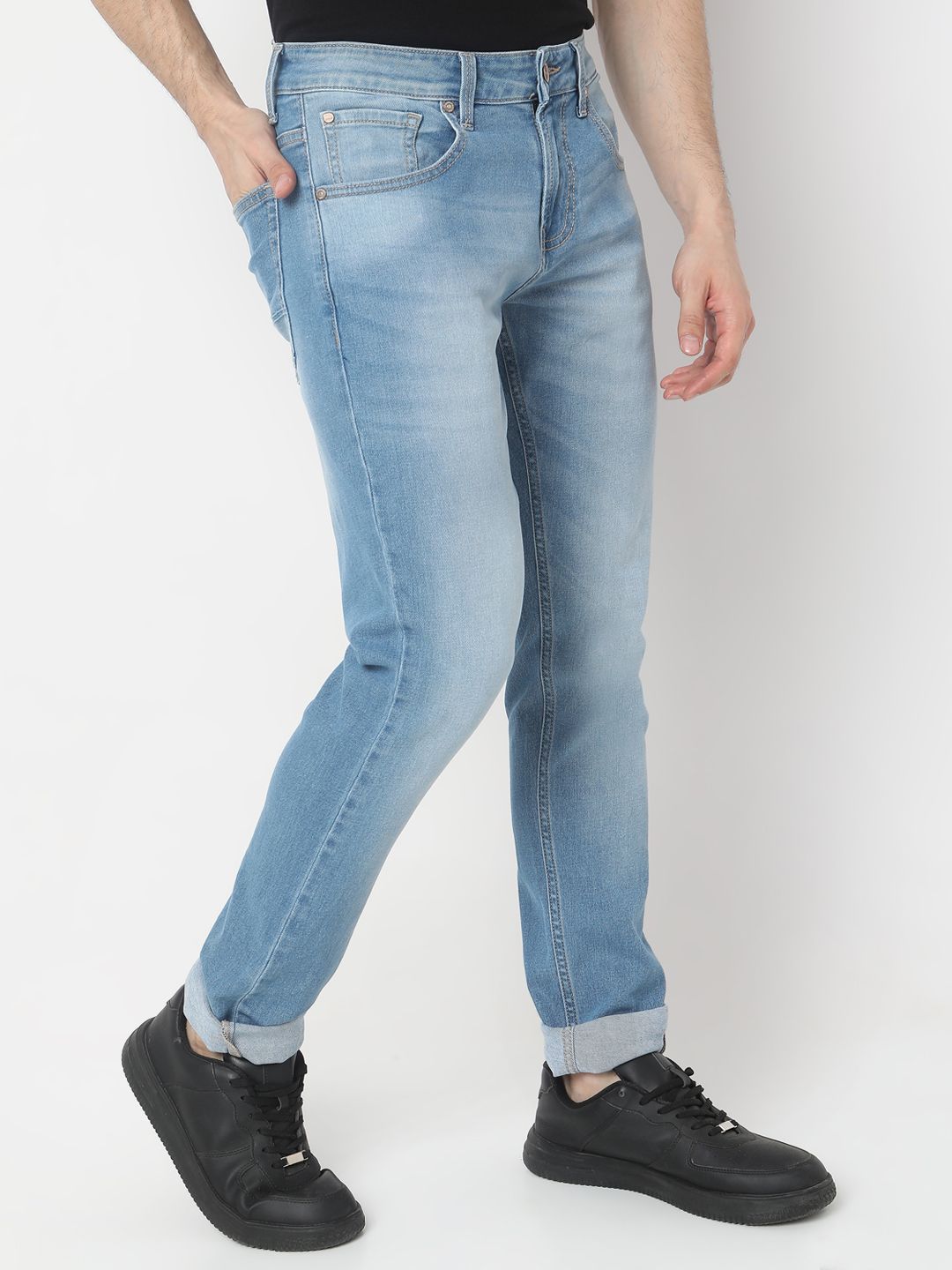 SPYKAR Skinny Fit Low-Rise Heavy Fade Stretchable Jeans