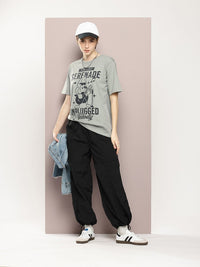DILLINGER Graphic Printed Drop-Shoulder Sleeves Pure Cotton T-shirt