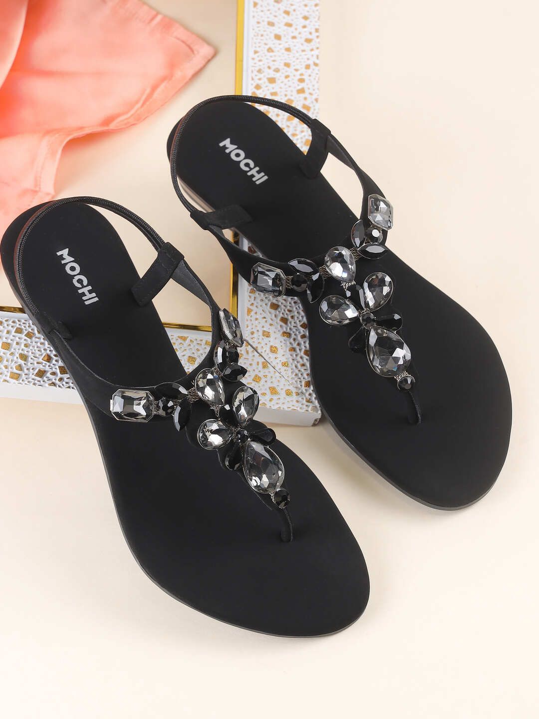 Mochi Embellished Wedge Square Toe