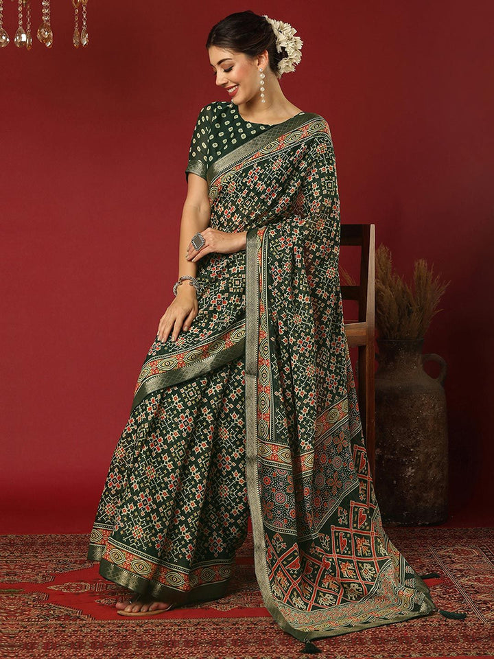KALINI Ethnic Motifs Pure Georgette Patola Saree