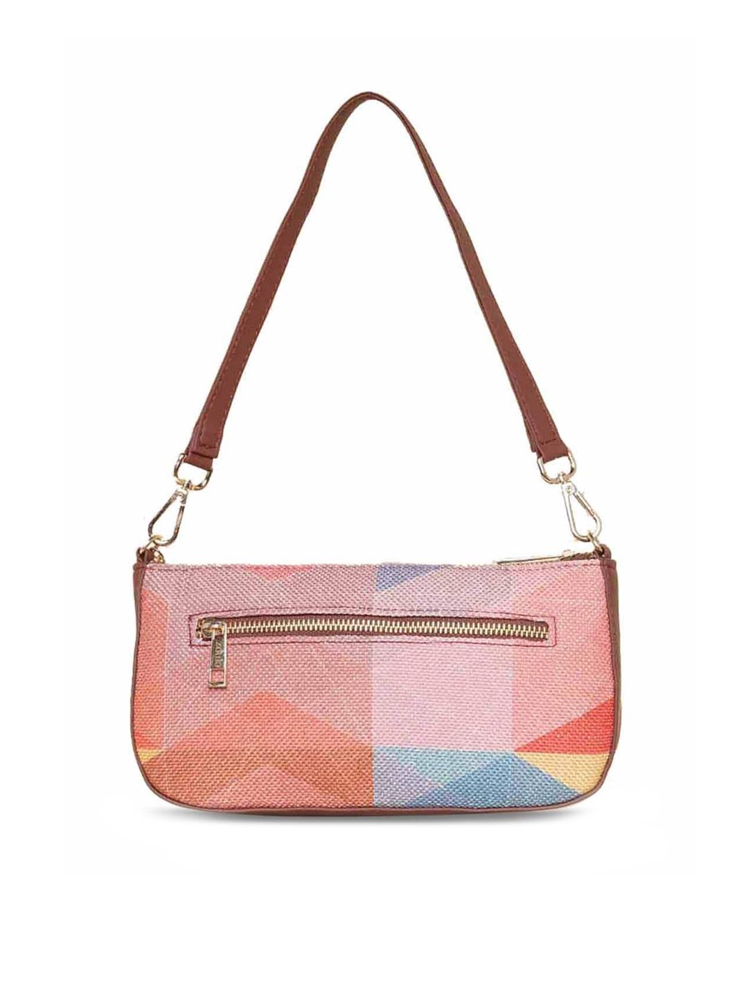 ZOUK Printed Structured Baguette Bag Handbags