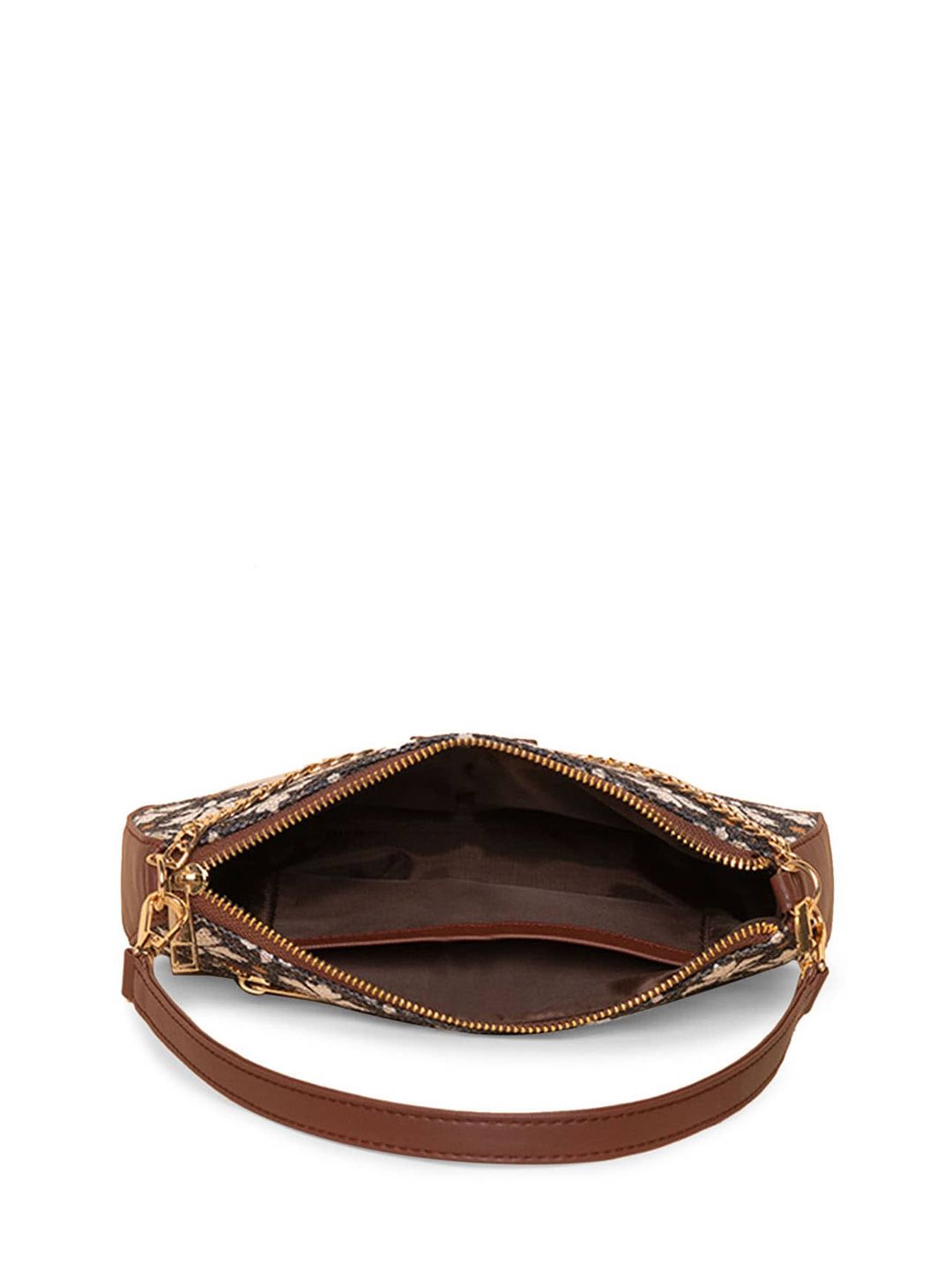 ZOUK Floral Printed Structured Baguette Bag Handbags