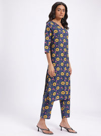 Anouk Floral Printed Pure Cotton Kurta with Trousers & Dupatta