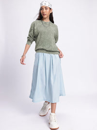 DressBerry Tie-Dye Washed Effect Drop-Shoulder Sleeves Pullover