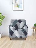 Cortina Black & White Printed Single Seater Sofa Cover