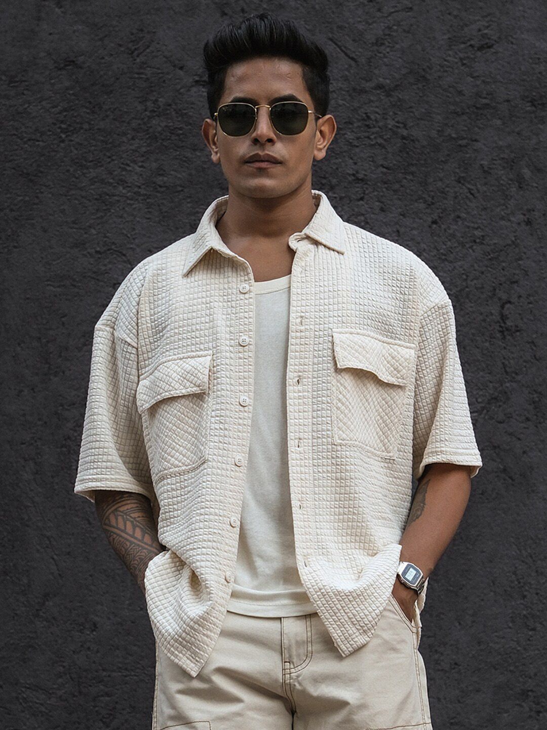 Powerlook Men Horizontal Stripes Opaque Striped Casual Shirt