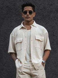 Powerlook Men Horizontal Stripes Opaque Striped Casual Shirt
