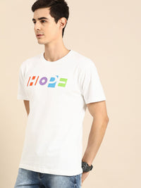 Bewakoof Men White Printed Round Neck Pure Cotton T-shirt