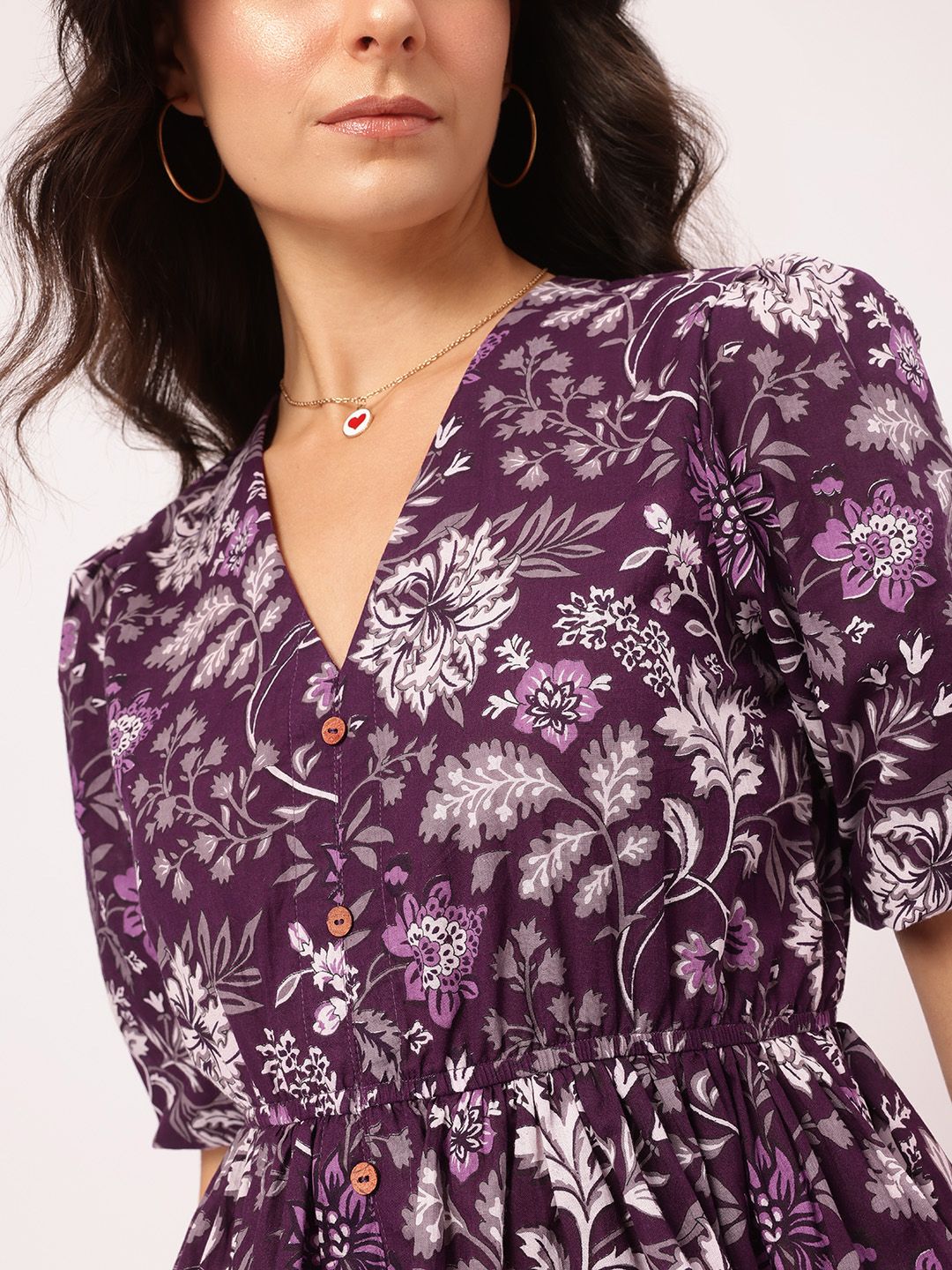 DressBerry Vibrant Vistas Indie Floral Cinched Waist Top