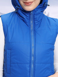 Tokyo Talkies Sleeveless Cropped Hooded Puffer Jacket