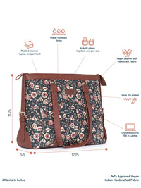 ZOUK Women Floral Printed Kalamkari Structured Laptop Shoulder Bag